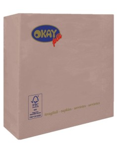 Tovaglioli ovatta 2 veli FSC-ECL Cm. 25x25 - Confezione 100 pz - Noisette