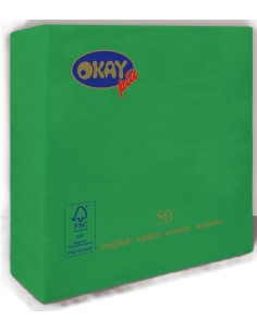Tovaglioli ovatta 2 veli FSC-ECL Cm. 33x33 - Confezione 50 pz - Verde smeraldo