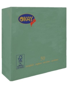 Tovaglioli ovatta 2 veli FSC-ECL Cm. 33x33 - Confezione 50 pz - Verde Salvia