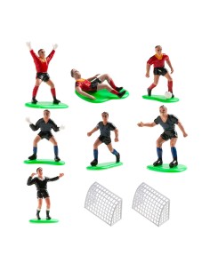 Cake topper 7 giocatori con 2 porte calcio