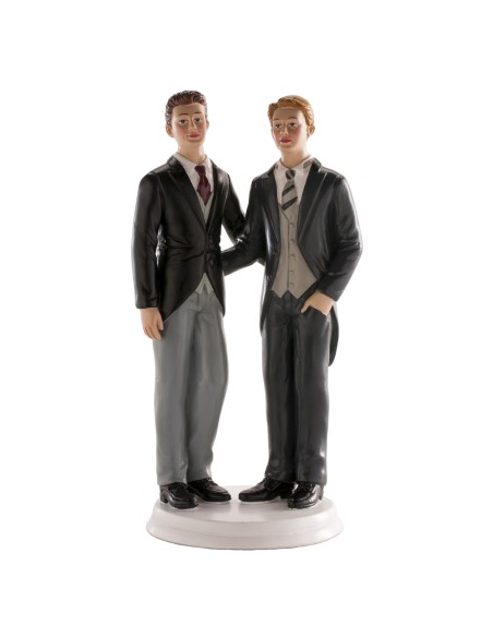 Cake topper resina deluxe Cm. 20 - Coppia uomini