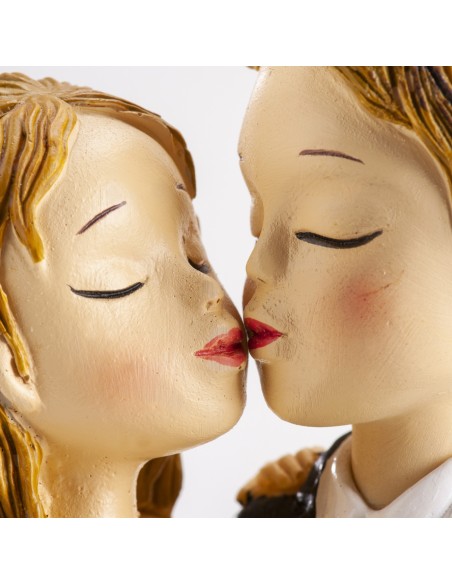 Cake topper resina deluxe Cm. 16 - Coppia sposi che brinda