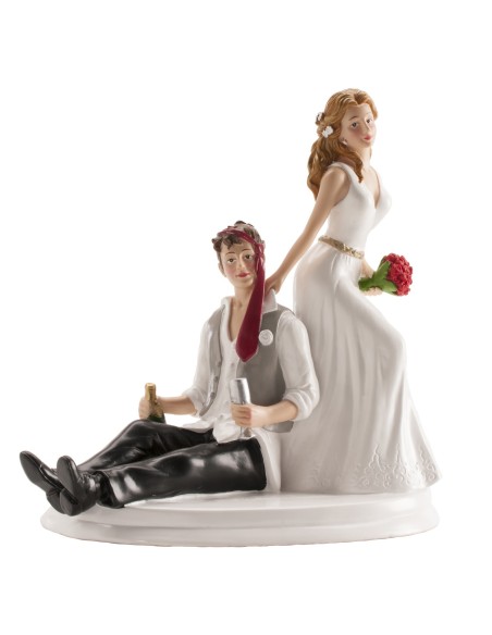 Cake topper resina deluxe Cm. 14 - Sposi brilli