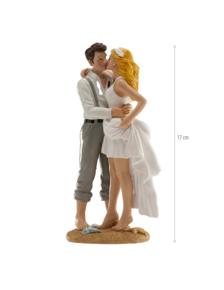 Cake topper resina deluxe Cm. 16 - Sposi sulla spiaggia
