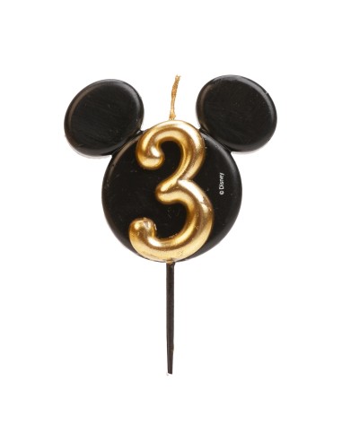 Candelina per torta sagomata orecchie Mickey/Minnie – Numero 3
