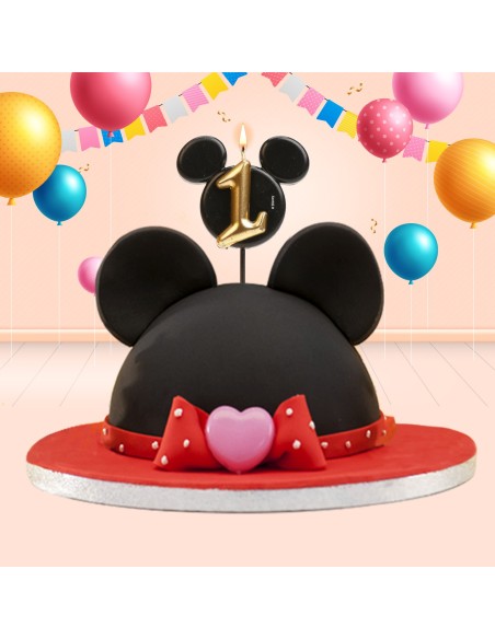 Candelina per torta sagomata orecchie Mickey/Minnie – Numero 1