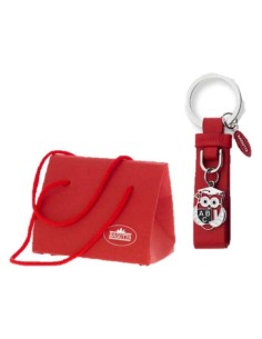 Portachiavi rosso con gufetto laureato in confezione regalo