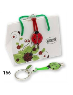 Portachiavi coccinella colorata in confezione regalo