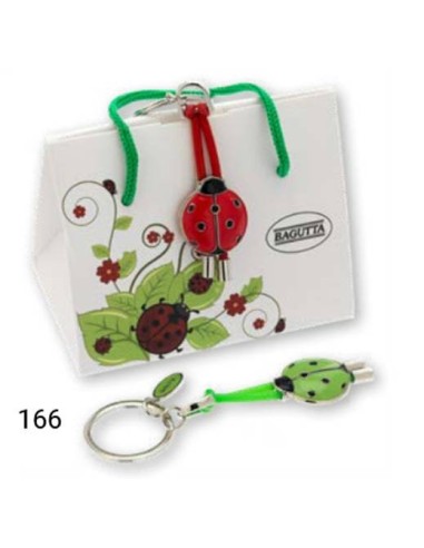 Portachiavi coccinella colorata in confezione regalo