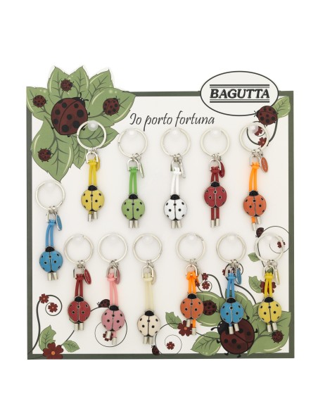Portachiavi coccinella colorata in confezione regalo