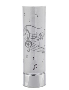 Lampada cilindro in vetro con led Cm. 30 - Note musicali