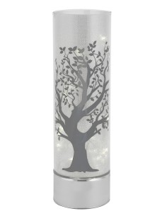 Lampada cilindro in vetro con led Cm. 30 - Albero della vita