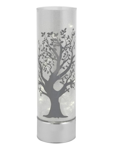 Lampada cilindro in vetro con led Cm. 30 - Albero della vita