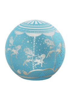 Lampada sfera in vetro con led Cm. 15 - Giostra cavalli celeste