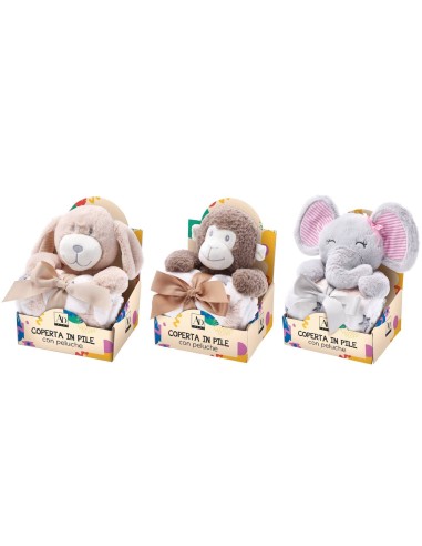 Peluche animali con coperta pail Cm. 75x90 – Modelli assortiti