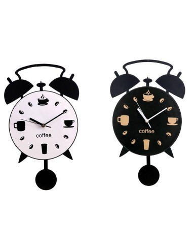 Orologio da parete con pendolo in plastica "Sveglia" Cm. 27x35