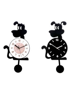 Orologio da parete con pendolo in plastica "Cane" Cm. 26x37