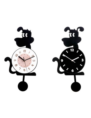 Orologio da parete con pendolo in plastica "Cane" Cm. 26x37
