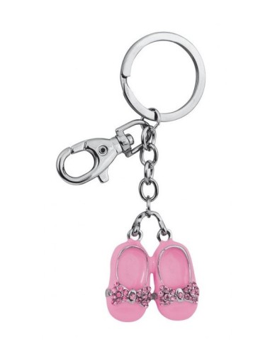 Portachiavi in metallo «Scarpette» con strass