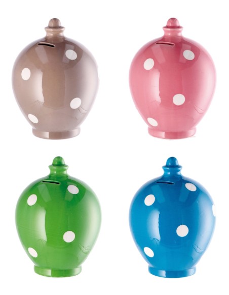 Salvadanaio ceramica classico colorato Cm. 12x15 – Modelli assortiti