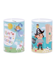 Salvadanaio cilindro latta classico - Cm. 10x15 - Baby - Soggetti assortiti 2
