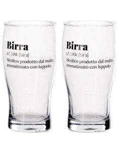 Set 2 Bicchieri in vetro pinta 58 CL con scritte umoristiche