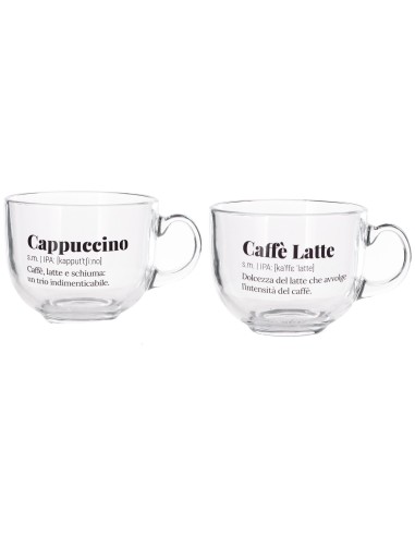 Set 2 tazze in vetro 480 ML con scritte umoristiche