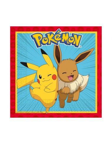Tovaglioli carta Cm. 33x33 - Cf. 20 pezzi - Pokemon