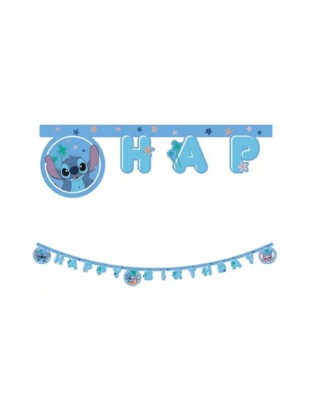 Festone banner scritta Happy Birthday - Stitch