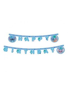 Festone banner scritta Happy Birthday - Stitch 2