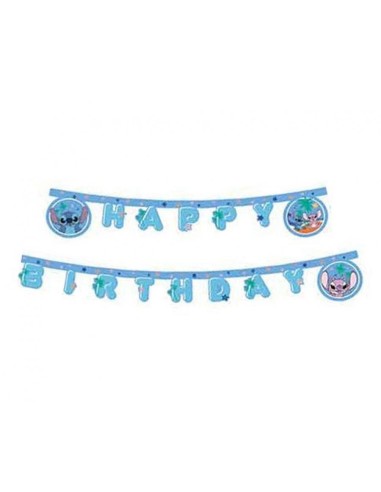 Festone banner scritta Happy Birthday - Stitch