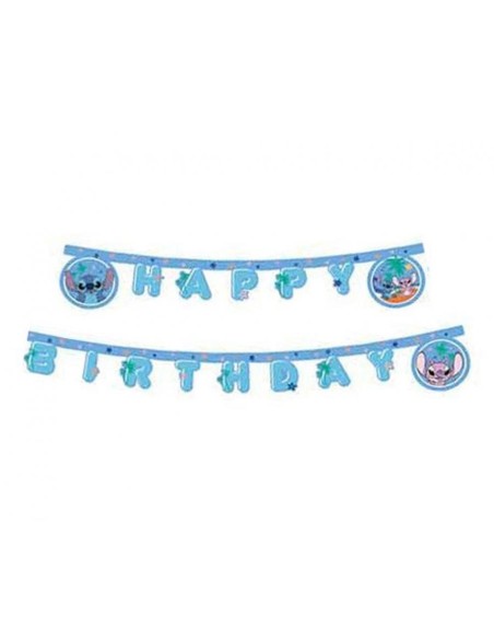 Festone banner scritta Happy Birthday - Stitch