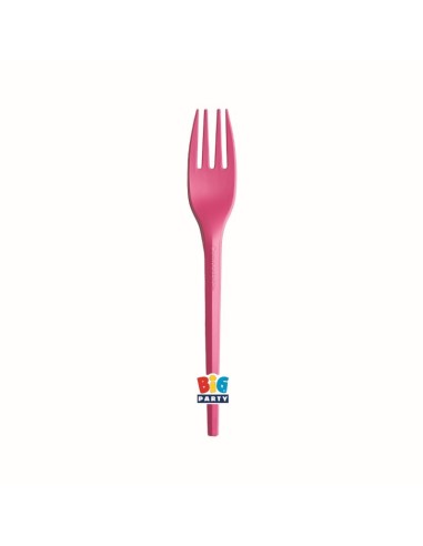 Forchette Ecolor Compostabili Cm. 16 - Cf. 20 pezzi - Fuxia