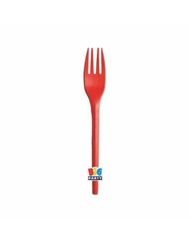 Forchette Ecolor Compostabili Cm. 16 - Cf. 20 pezzi - Rosso