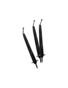 Candeline per torta classica con base Cm. 8 - Blister 12 pezzi - Nero