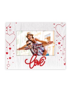 Portafoto in legno "Love&Hearts" Red Cm. 22x17 - Foto Cm. 10x15 2