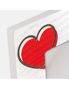 Portafoto in legno con cuori orizzontale Cm. 16x21 - Foto Cm. 10x15 2