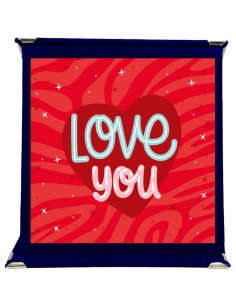 Targa a libretto vellutata Cm. 17x17 - Love You