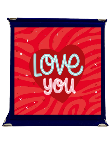 Targa a libretto vellutata Cm. 17x17 - Love You