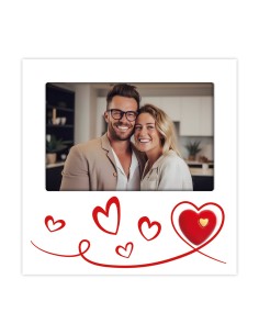 Portafoto in legno "Cuore gold" Cm. 18x18 - Foto Cm. 10x15