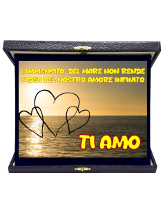 Targa con cofanetto rettangolare Cm. 23x19 - L'immensità del mare non rende l'idea del nostro amore infinito