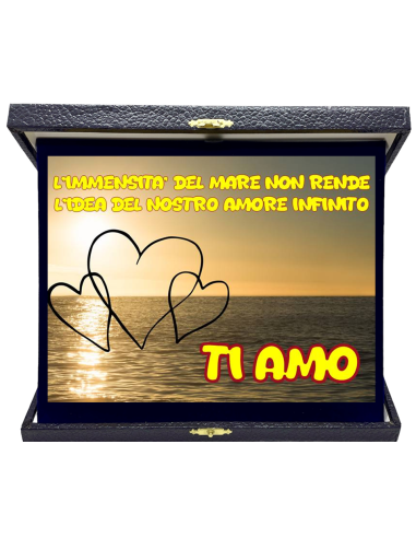 Targa con cofanetto rettangolare Cm. 23x19 - L'immensità del mare non rende l'idea del nostro amore infinito