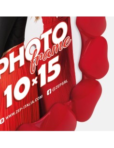 Portafoto in resina rettangolare "Hearts Red" Cm. 14x19 - Foto Cm. 10x15 2