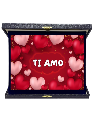 Targa con cofanetto rettangolare Cm. 23x19 - Ti amo