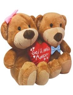 Peluche coppia orsetti seduti "Lui&Lei" Cm. 20 - Modelli assortiti 2