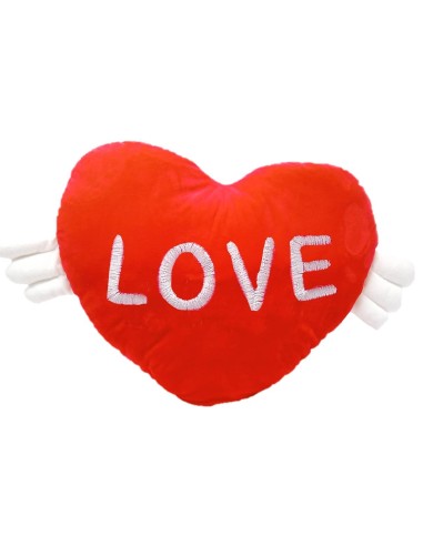 Cuore in peluche con ali Cm. 60x32 «Love»