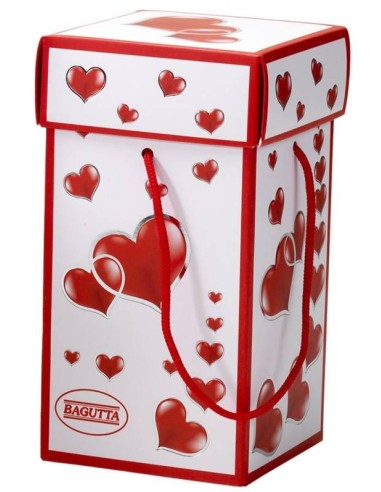 Lampada cilindro vetro deluxe "Hearts" con led Cm. 20x9 in scatola regalo