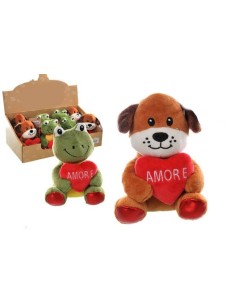 Peluche soft "Cane&Rana" con cuore Ti amo - Modelli assortiti