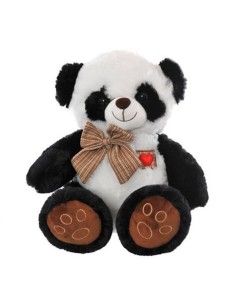 Peluche soft "Panda" con fiocco e cuore Cm. 60