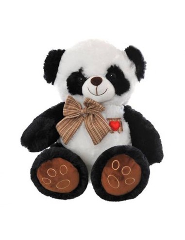 Peluche soft "Panda" con fiocco e cuore Cm. 60